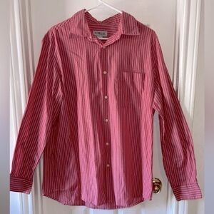 Sun River Clothing‎ Men’s Red and White Plaid Button Down Long Sleeve Sz Large
